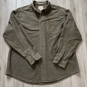 WOOLRICH Sportsman Chamois button down long sleeves shirt Green Mens sz 2XL